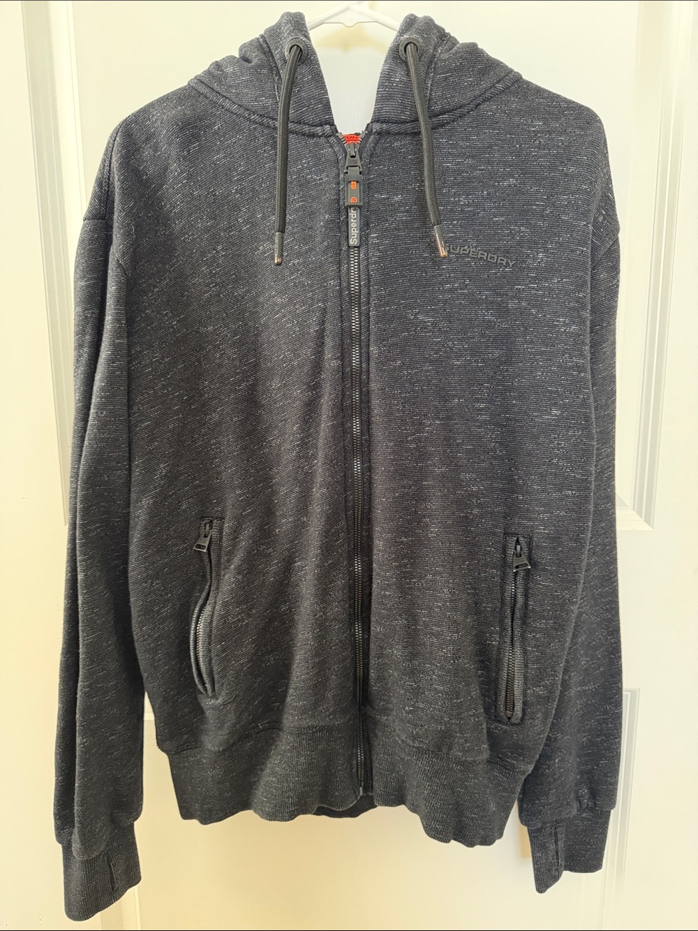 Superdry Dark Charcoal Zip-Up Hoodie